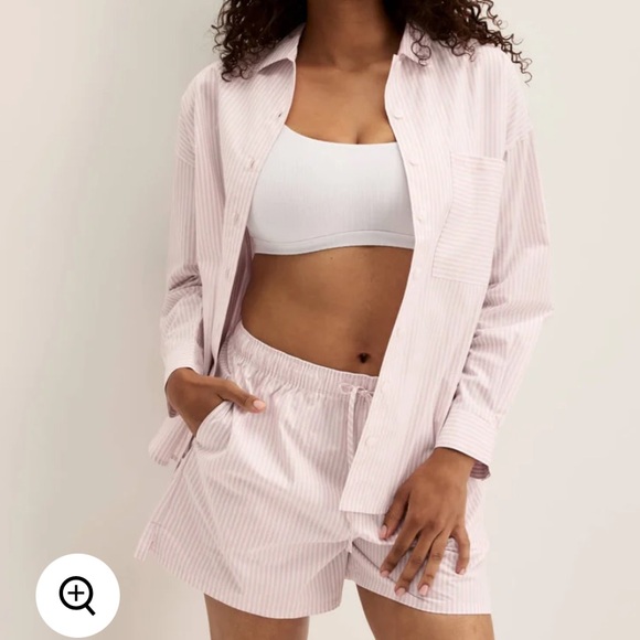 Knix Classic Cotton 2-Piece PJ Set Pink Stripes, Relaxed Fit - Picture 2 of 12